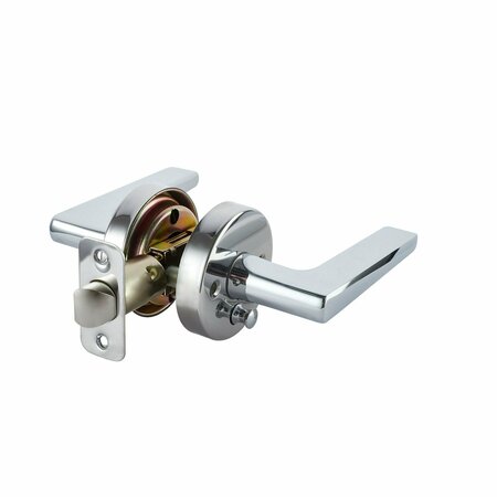 SAPPHIRE Contra Collection Modern Brushed Chrome Privacy Bed/Bath Door Handle with Lock LS-CON40-US26
